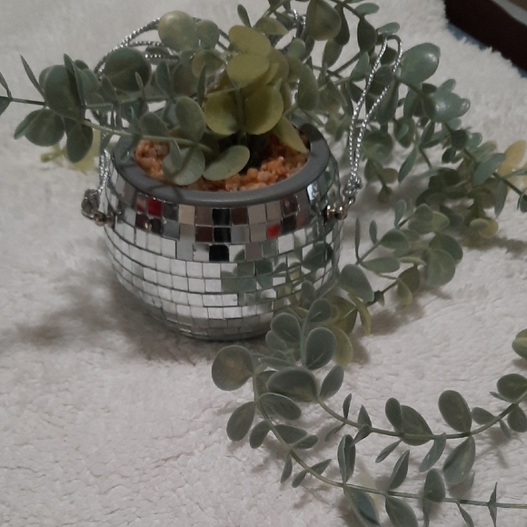 Pink and Green Floral Arrangement in White Pot - Picture 2 of 8